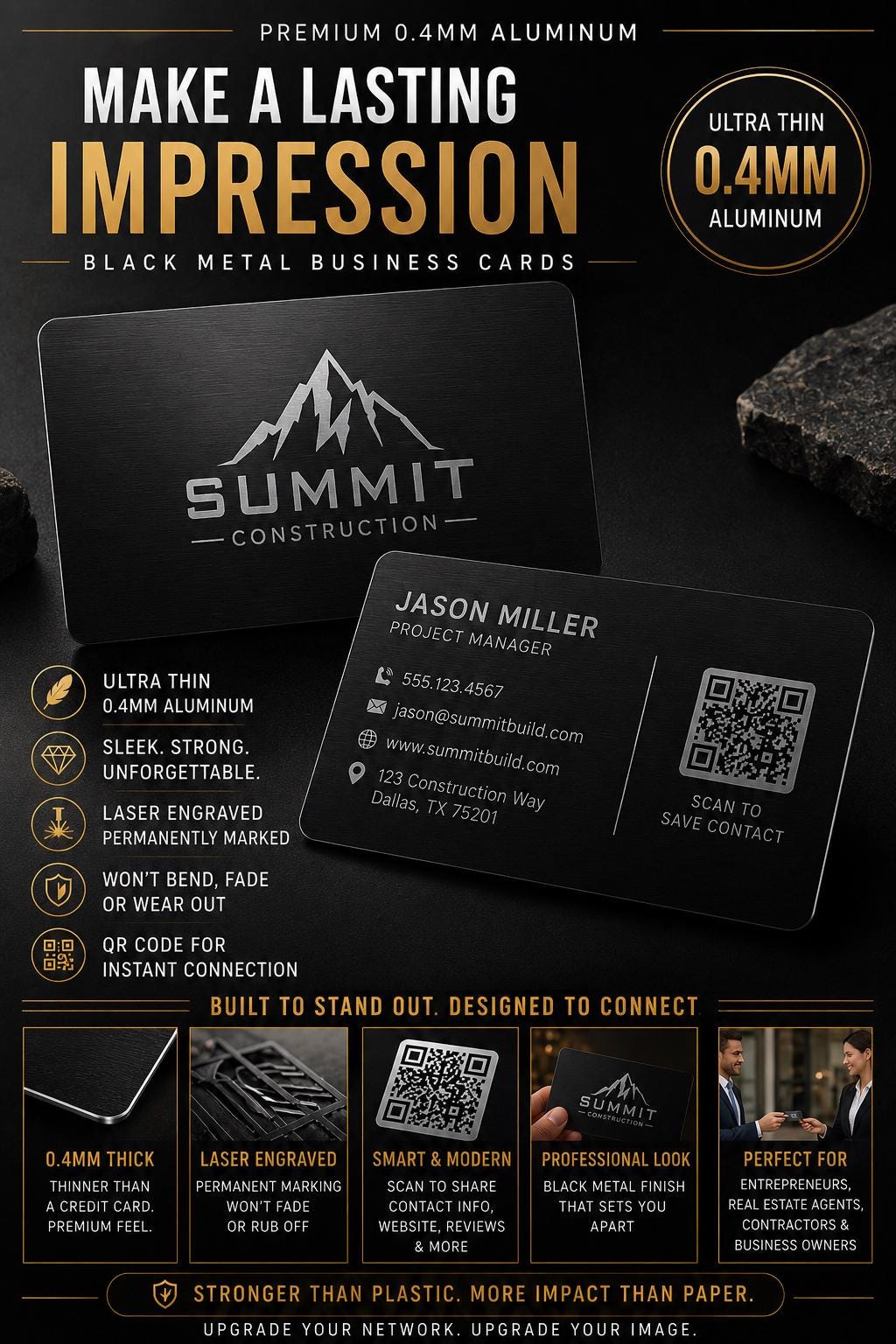 0.4 mm | Metal Business Cards (Enterprise Pack)